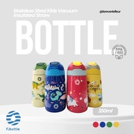 FJBOTTLE - 350ml Stainless Steel Kids Vacuum Straw Thermos Bottle SUS 316
