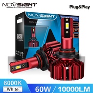 Novsight N11 H7 H11 H9 H8 Car LED Headlight Car Replace Bulb Kit 6000K Bright 10000LM 60W (1 Pair)
