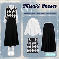 KEMEJA One Set Yearbook 3In1 | Basic Shirt, Umbrella Joda Skirt, Diamond Vest | Misaki CS21 Teen Out