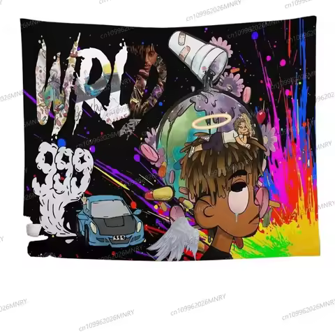 Hip Hop Rapper Tapestry Juice Wrld Street Art Wall Tapestry Decor Rap Music Poster Bedroom Living Ro