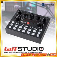 mixer mini bluetoot COD TaffSTUDIO Mixer USB External Sound Card Bluetooth Amplifier Mini Full Bass