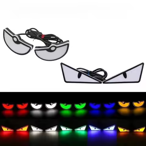 2Pcs Universal Car LED Devil Eyes Light Demon Eyes Headlight Motorcycle Mini Turn Signal Flasher Tai