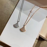 [miaom] Bulgar High-Quality V Gold Full Diamond Small Skirt Necklace Female Light Luxury Temperament