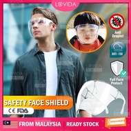 LOVIDA【Ready Stock Msia】Reusable Anti Fog PPE Mask Shield Mask Full Face Mask Eyemask Safety Faceshield Sunglasses