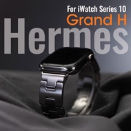 Her mes Grand H Stainless Steel Band for iWatch Series 10 Ultra 2 49mm 46mm 45mm Watchband 316L Stai