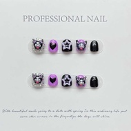 [Children Wear Nails] Kuromi Handmade Wear Nails Cute Sweet Cool Spicy Short Nails Cute Manicure Car