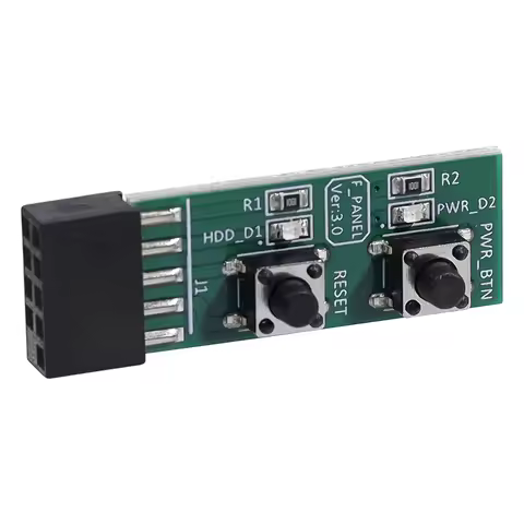 10Pin 2*5P to Reset+Power Button Switching Board Adapter LED Indicator Desktop PC Motherboard Diagno