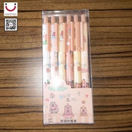 6 Pack Boxed Retractable Gel Pens Creative High Aesthetic Press Pens Cute Water Based Signature Pens