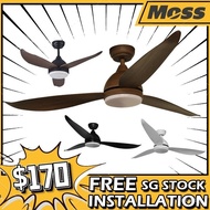 【In stock】[FREE INSTALLATION] Ceiling Fan 36 / 46 / 52 Inch DC Motor Ceiling Fan with 3 tone LED Light and Remote Control N0WC