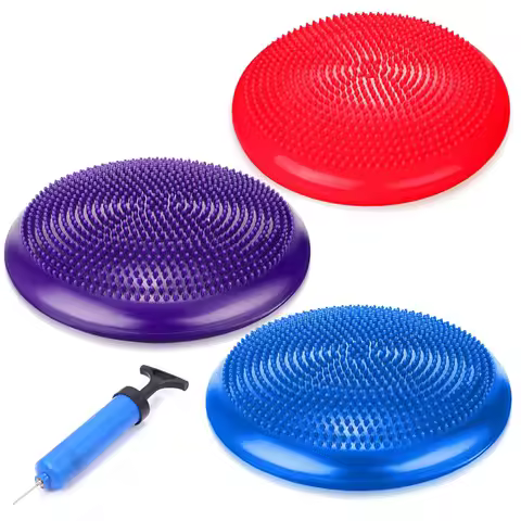Inflated Stability Wobble Cushion Flexible Seating Wiggle Seat Balance Disc for Physical Therapy Mas