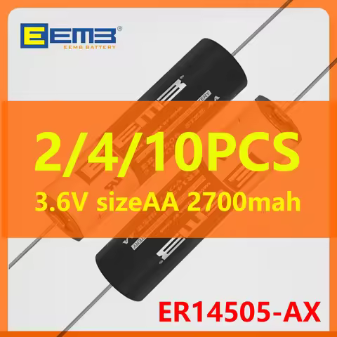 optional 2/4/10PCS EEMB ER14505 With AX axis 3.6V AA Lithium Battery 2700mAh ER14505-AX With welding