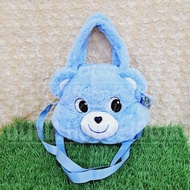 Care Bears 2-in-1 Fur Sling Bag Care Bears Doll Tote Bag Care Bears Sling Bagbiru