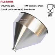 304 Food Grade Stainless Steel Hopper Funnel For Paste Liquid Filling Feeding Hopper 30L Stiring Mix