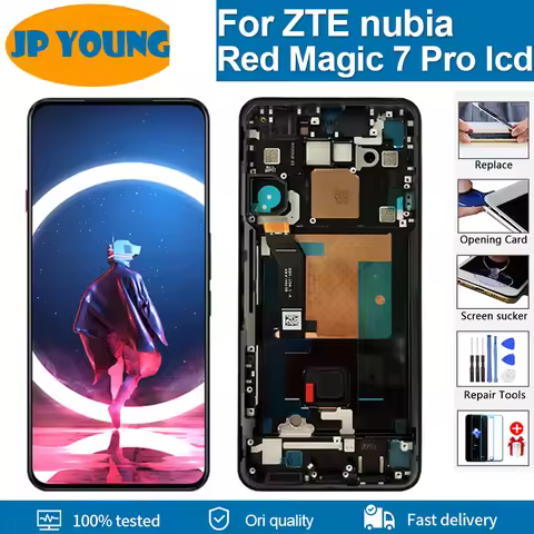 6.8''Original Amoled For ZTE nubia Red Magic 7 Pro LCD Screen For RedMagic 7pro NX709J lcd Display T