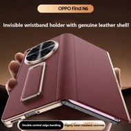 Mobile Phone Case For OPPO Find N6 FindN6 5G Luxury PU Leather Skin With Wristband Holder Stand Prot