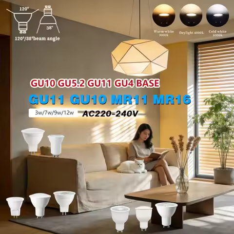 12Pack 38° 120° LED Mini Reflector Spot Bulb GU4 GU5.3 GU10 GU11 MR11 3W-12W AC220V Cup Lamp for Foy
