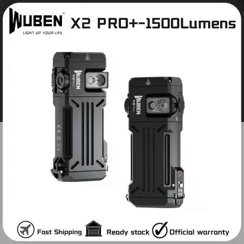 WUBEN X2 PRO+ 1500Lumens Rechargeable EDC Flashlight Protable Waterproof Magnetic Tail Include 2*920