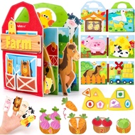 Farm Animals Quiet Busy Board for 1 Year Old, Montessori Toys for 1 Year Old Boy Girl Gifts, Educati