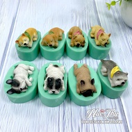 Cute Dog silicone mold for pressing sticky rice with bean flowers, making jelly cakes, floating swee