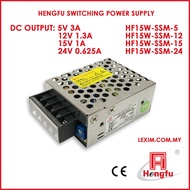 HF15W-SSM-5 HF15W-SSM-12 HF15W-SSM-24 Hengfu Switching Power Supply 5V 3A 12V 1.3A 15V 1.0A 24V 0.62