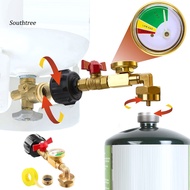 SOU_ Propane Gas Transfer Valve Propane Tank Refill Gauge 1lb to 20lb Propane Tank Refill Adapter wi