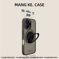 MENGKE.CASE | เคสโทรศัพท์มือถือ iPhone 17 แบบหมุนได้สีชมพู โลหะ ด้าน ดีไซน์เรียบง่าย สไตล์เกาหลี สำห