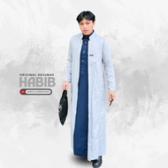 READY STOCK Men's Outer Robe Habib Outer Robe Model Long Robe Slimfit Design Cool Outer Men's Robe F