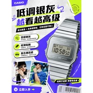 CASIO Japan CASIO Retro Trendy Small Silver Watch Small Square Small Square Watch Watch Male A700W-1