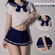Sexy Lingerie Female Pure Student Wear Pleated Skirt Miniskirt Cosplay Uniform Suit 8245 DBAT
