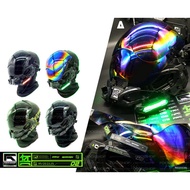 cyberpunk 2077 light mask with rainbow face shield cosplay