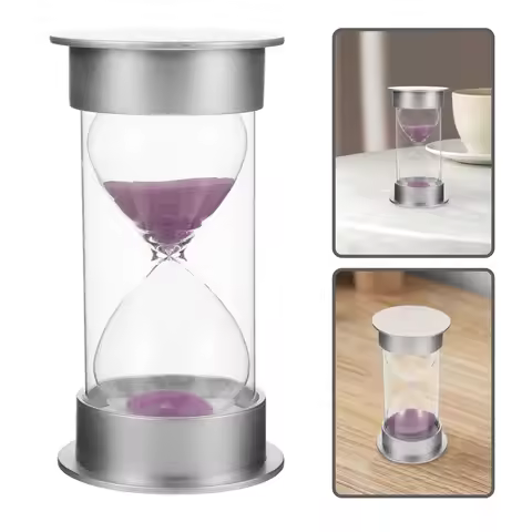 2Pcs 20-Minute Sand Clock Timer High Borosilicate Glass Flat Bottom Hourglass Decor for Living Room 