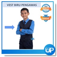 Vest Sekolah Biru Tua Pengawas Pusat Sumber Library Sekolah Rendah & Menengah 100% Polyester Origina