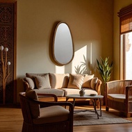 Organic Wooden Wall Mirror Minimalist Wall Mirror/ Decorative Wall Mirror/