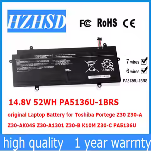14.8V 52WH PA5136U-1BRS original Laptop Battery for Toshiba Portege Z30 Z30-A Z30-AK04S Z30-A1301 Z3