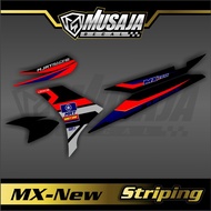 HITAM Decal Striping Mx New Black All Size For Motorcycle Blue Black Orange Can Change Color - Transparent uv