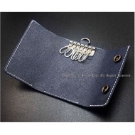 銀革手作 意大利  PRADA 十字紋 頭層牛皮 啪鈕 可放銀紙 鎖匙包 