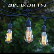 Kabel Lampu Gantung 20 Meter 20 Fitting Kabel Fiting Gantung Lampu Cafe Gantung Outdoor Indoor Hias