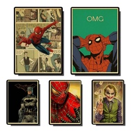 Marvel Superhero Batman Hulk Spiderman Retro Style Comic Wall poster Poster High Quality Kraft Paper