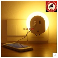 LED light control sensor night light USB charging socket light switch light bedside lamp feeding