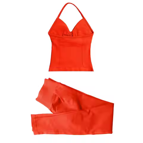 Impact Longline Strappy Top + Leggings With Logoprint Sportswear Women Gym Set 2 Piece Sports Fitnes