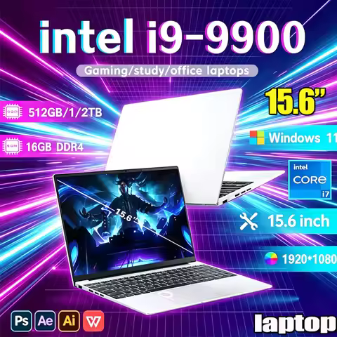 New Ultra Slim Laptop 15.6" Windows 11 Pro 32GB RAM 1TB 2TB SSD 1920*1080 Display Intel I9-9900 Gami
