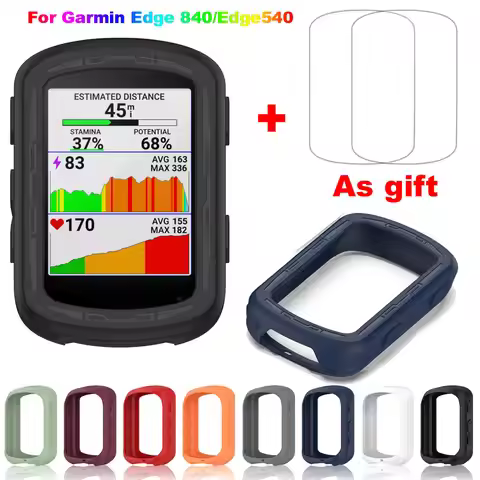 2 in 1 For Garmin Garmin Edge 840 Protector Cases + Glass Film Protective Cover Bike Bicycle Silicon