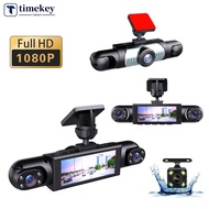 TIMEKEY 4 Lens Panoramic Dash Cam 3.0 Inch IPS Screen HD 1080P Built-in Motion Detection Equipment C