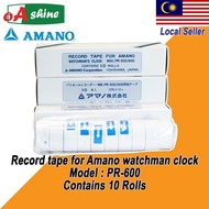 AMANO Watchman Clock Paper Tape / Paper Roll For AMANO PR600 Original / Record Tape / AMANO Clocking Tape