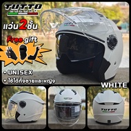 TUTTO 603 Motorcycle Helmet Full-Face For Riding Men And Women Can Use It. Clear Visibility Matte Wh