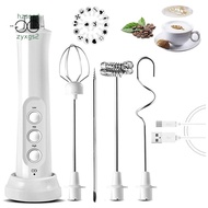 USB Electric Milk Frother 3 Speeds Cappuccino Coffee Foamer 3 Whisk Handheld Egg Beater Hot Chocolate Latte Drink
