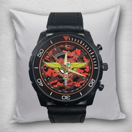 YOUTH PANCASILA Men's Black Leather Quartz Analog Watch 01