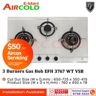 EF 3 Burners Built-In Hob EFH 3767 WT VSB