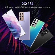 ใหม่ล่าสุดสมาร์ทโฟน S21U Android11 16GB RAM 512GB ROM 6800MAh CPU Deca Core โทรศัพท์มือถือ6.9 "64MP กล้องด้านหลัง UK green-8G 256G