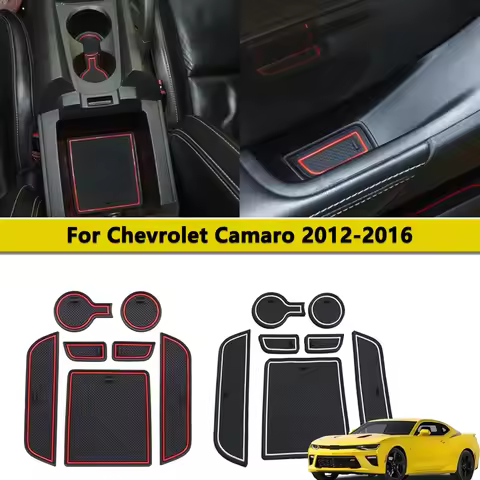 Gate Groove Mats for Chevrolet Camaro 2012-2016 Car Door Slot Pad Coaster Anti Slip Dustproof Rubber